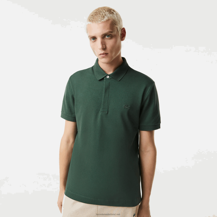 Lacoste smart paris piqué polo van stretchkatoen 0828H854 groen 5hx Heren