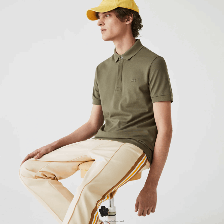 Lacoste smart paris piqué polo van stretchkatoen 0828H926 kakigroen 316 Heren