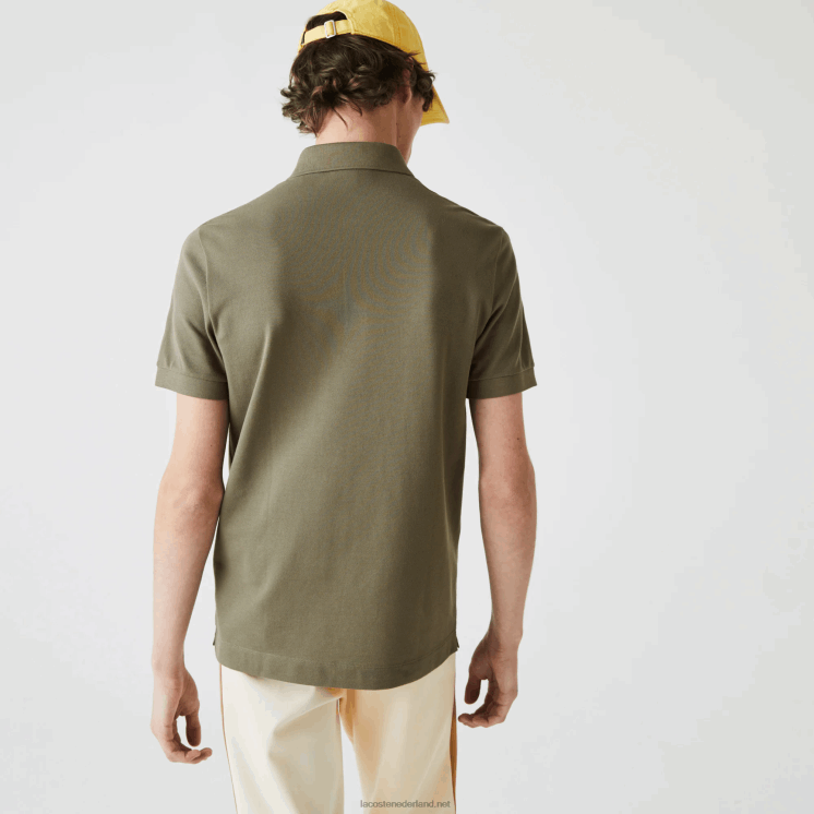 Lacoste smart paris piqué polo van stretchkatoen 0828H926 kakigroen 316 Heren