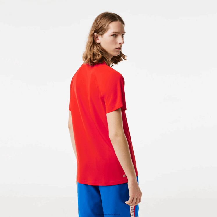 Lacoste sport ademende slijtvaste interlock polo 0828H163 rode s5h Heren