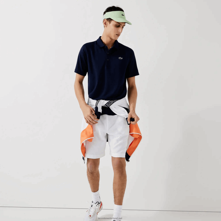 Lacoste sport ademende slijtvaste interlock polo 0828H166 marineblauw 166 Heren