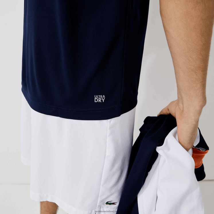 Lacoste sport ademende slijtvaste interlock polo 0828H166 marineblauw 166 Heren
