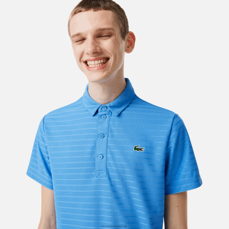 Lacoste sport getextureerde ademende golfpolo 0828H67 blauw l99 Heren