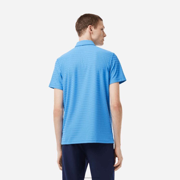 Lacoste sport getextureerde ademende golfpolo 0828H67 blauw l99 Heren