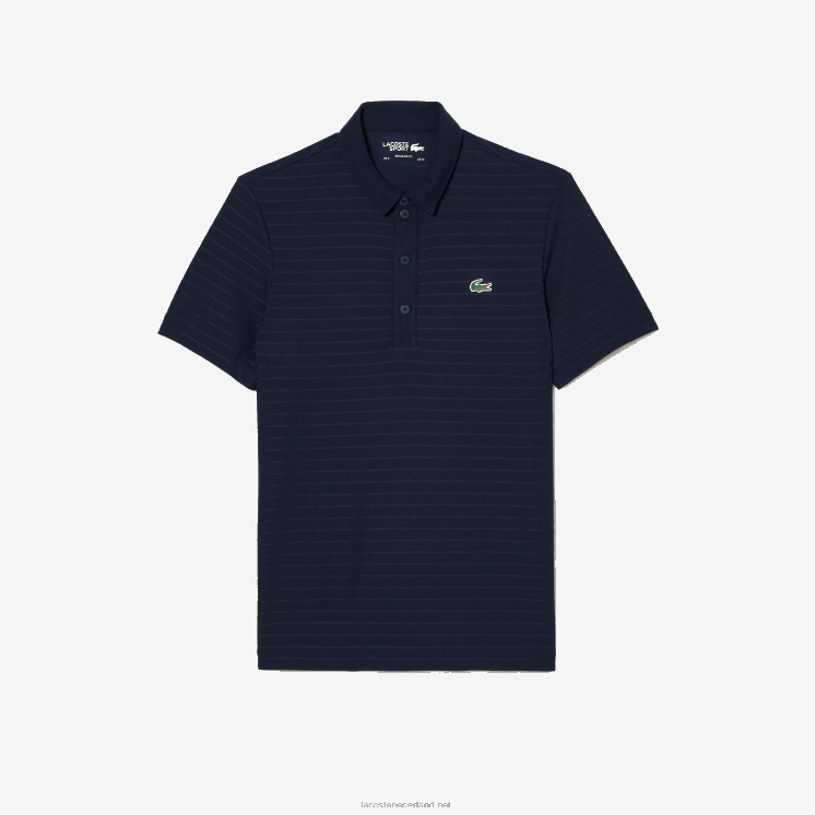 Lacoste sport getextureerde ademende golfpolo 0828H70 marineblauw 166 Heren