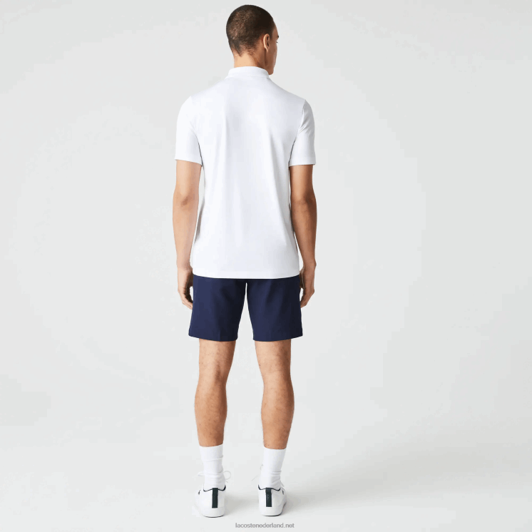 Lacoste sport jersey golfpoloshirt 0828H595 wit marineblauw 522 Heren