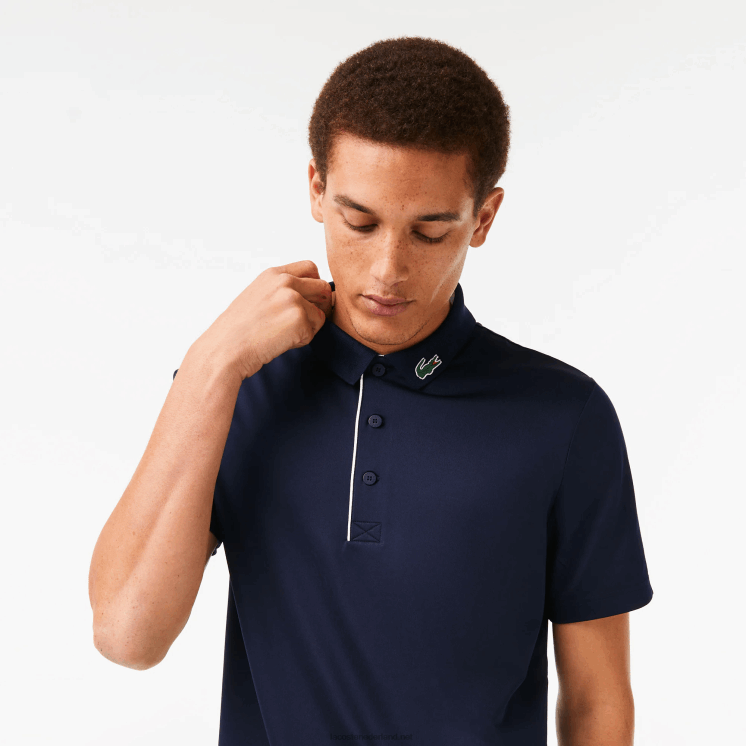 Lacoste sport jersey golfpoloshirt 0828H596 marineblauw wit 525 Heren