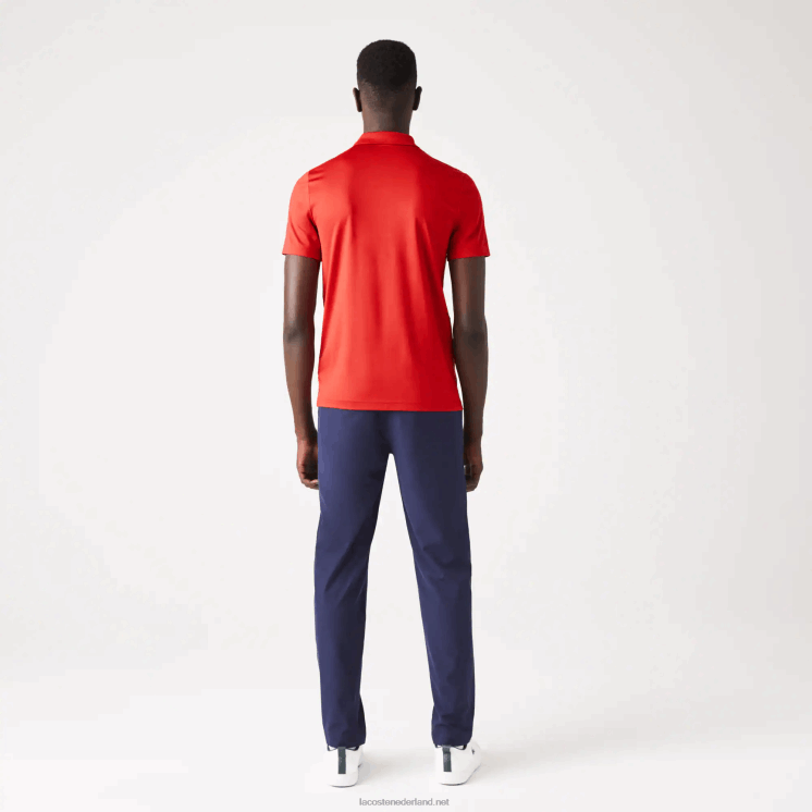 Lacoste sport jersey golfpoloshirt 0828H597 rood marineblauw 528 Heren
