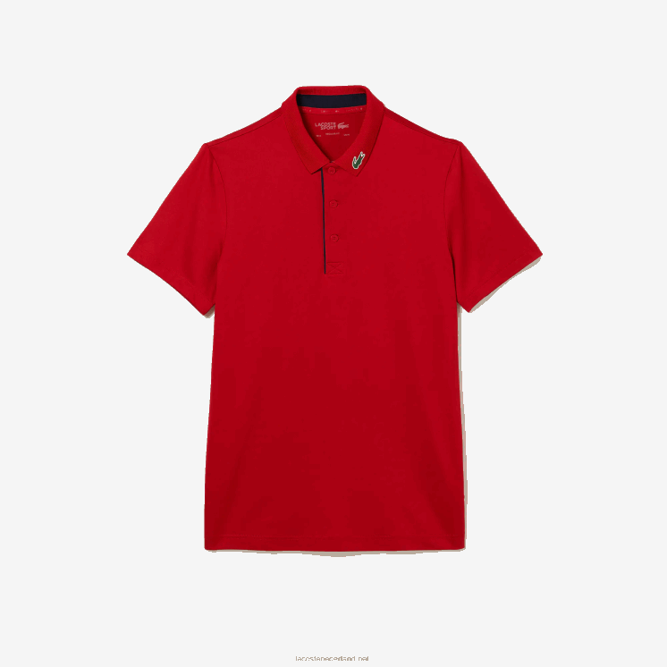 Lacoste sport jersey golfpoloshirt 0828H597 rood marineblauw 528 Heren
