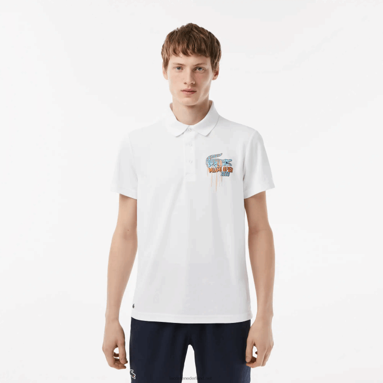 Lacoste sport miami pique polo met open editie 0828H205 wit 001 Heren