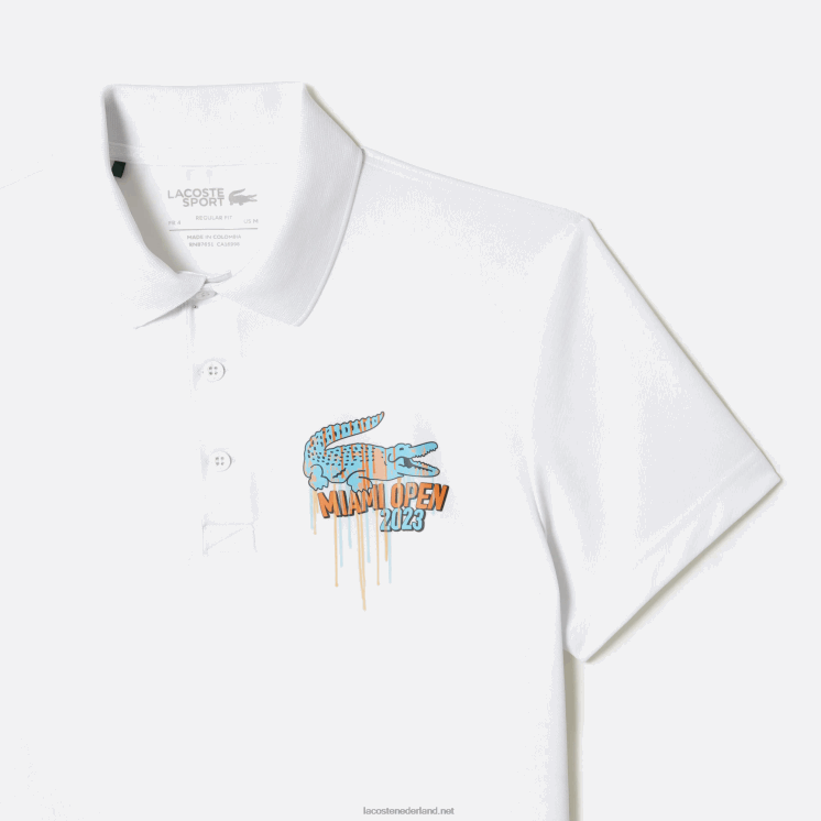 Lacoste sport miami pique polo met open editie 0828H205 wit 001 Heren
