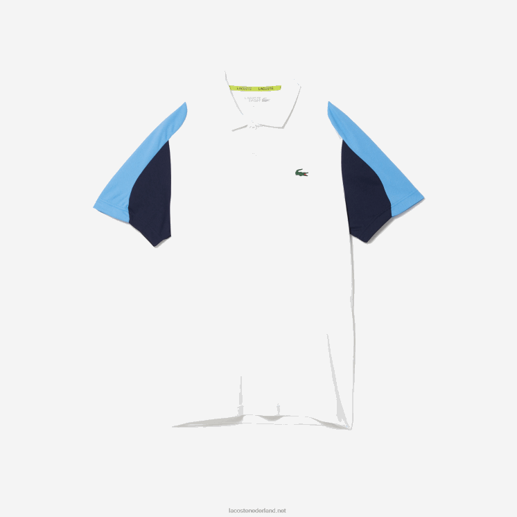 Lacoste sport regular fit piqué tennispolo die bestand is tegen hardlopen 0828H556 wit marineblauw 5j Heren