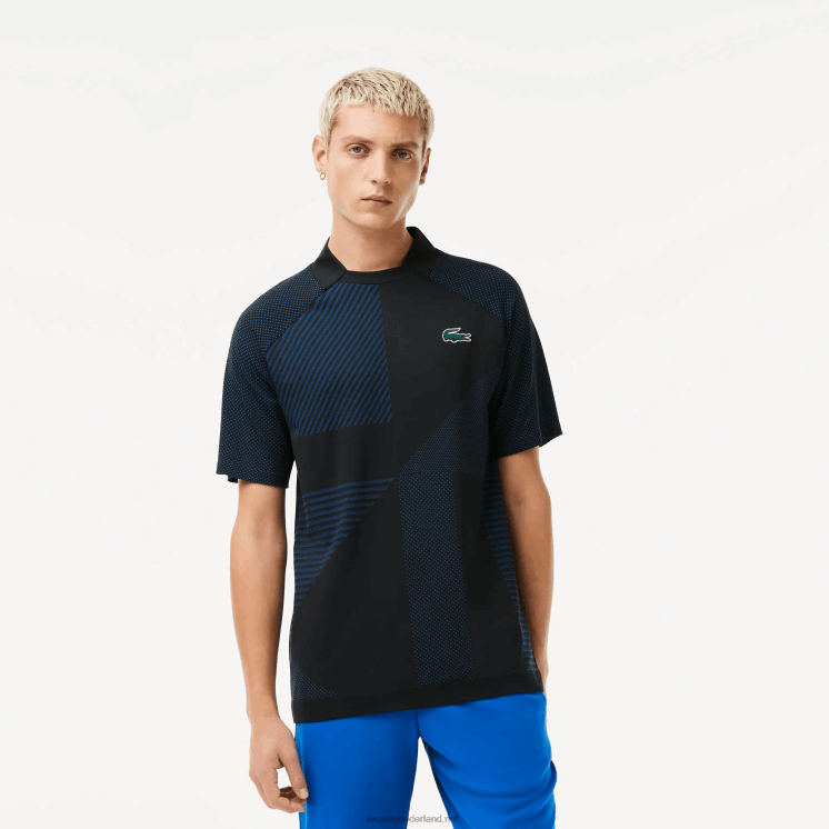Lacoste sport slim fit naadloze tennispolo 0828H770 zwart blauw 985 Heren