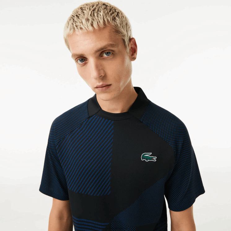 Lacoste sport slim fit naadloze tennispolo 0828H770 zwart blauw 985 Heren
