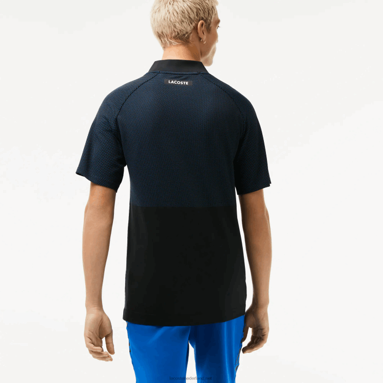 Lacoste sport slim fit naadloze tennispolo 0828H770 zwart blauw 985 Heren