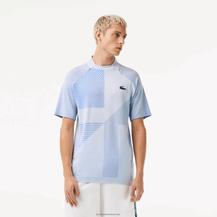 Lacoste sport slim fit naadloze tennispolo 0828H772 wit blauw lmq Heren