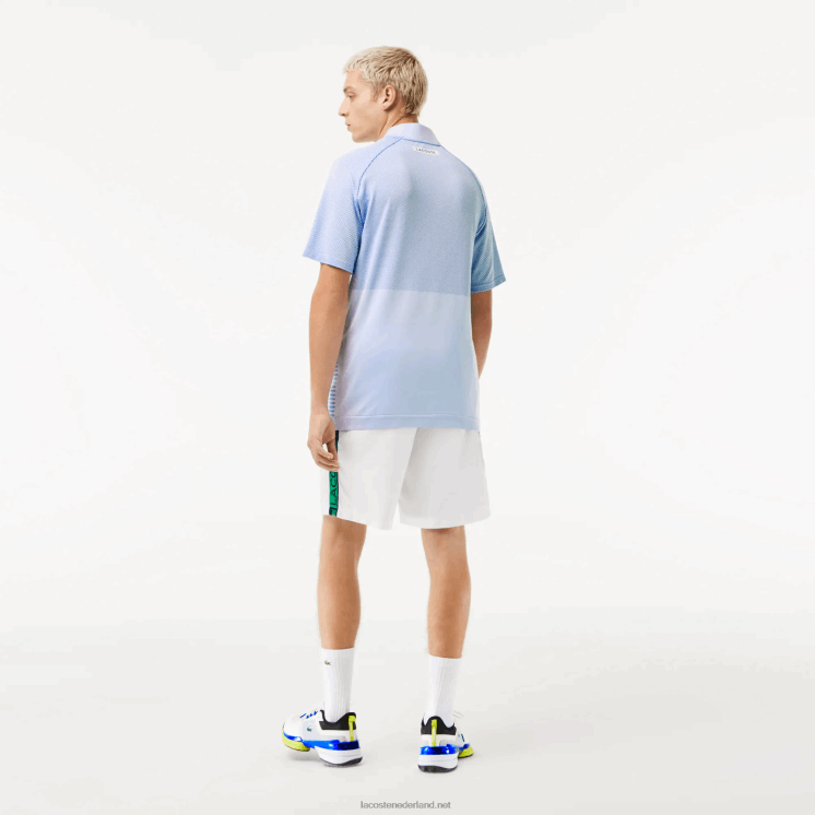 Lacoste sport slim fit naadloze tennispolo 0828H772 wit blauw lmq Heren