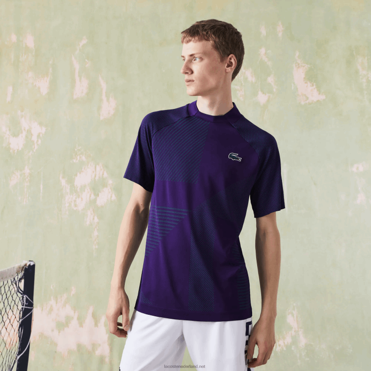 Lacoste sport slim fit naadloze tennispolo 0828H773 paars groen xd4 Heren