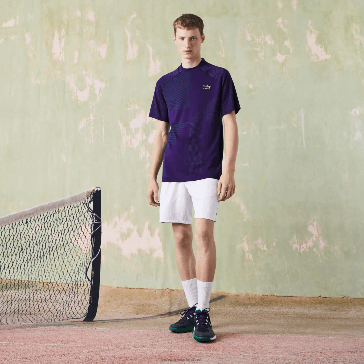 Lacoste sport slim fit naadloze tennispolo 0828H773 paars groen xd4 Heren