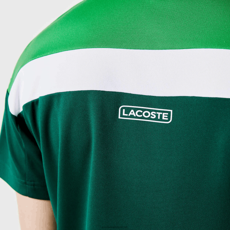 Lacoste sport thermoregulerende piqué polo met normale pasvorm 0828H1312 groen zwart wit zqg Heren