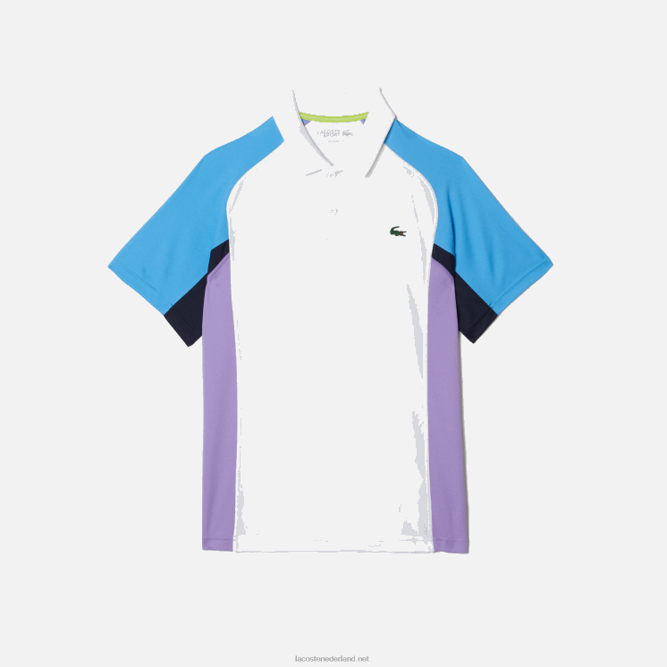 Lacoste sport thermoregulerende piqué tennispolo 0828H779 wit marineblauw paars 6hu Heren