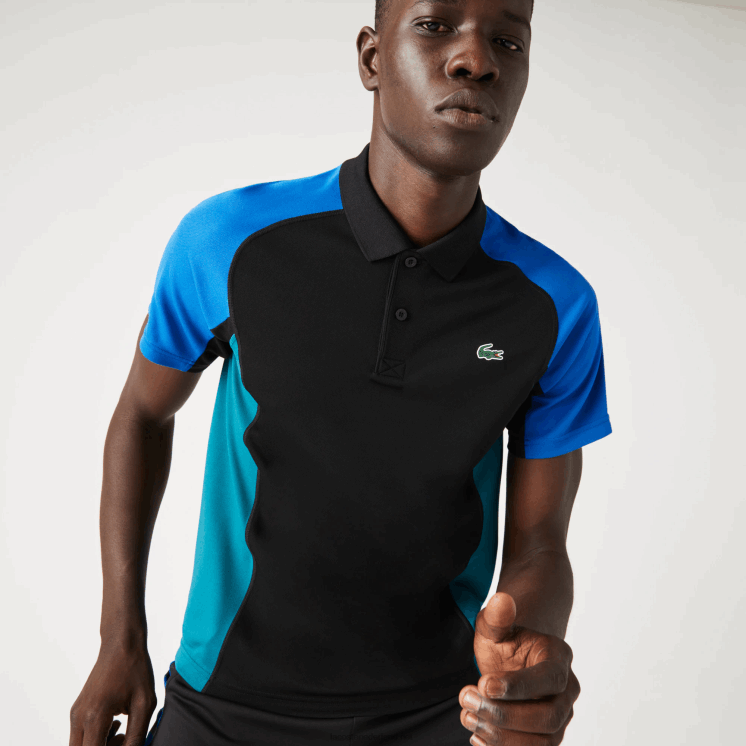 Lacoste sport thermoregulerende piqué tennispolo 0828H780 blauw zwart groen y57 Heren