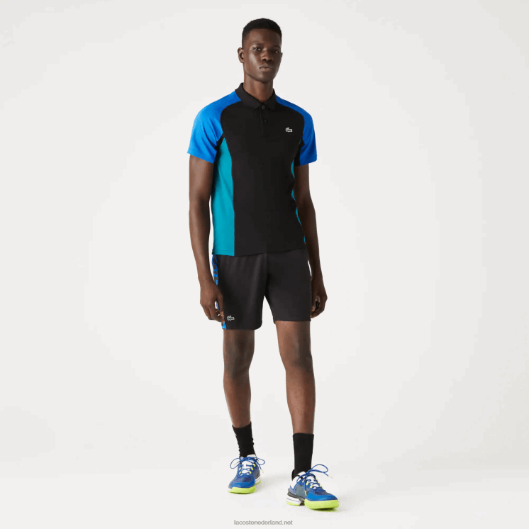 Lacoste sport thermoregulerende piqué tennispolo 0828H780 blauw zwart groen y57 Heren