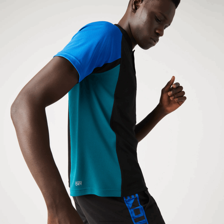 Lacoste sport thermoregulerende piqué tennispolo 0828H780 blauw zwart groen y57 Heren
