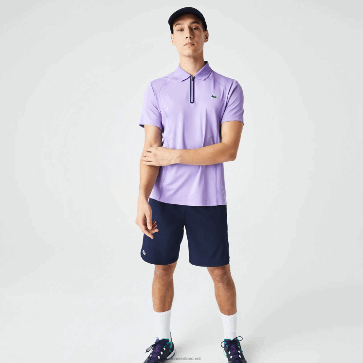 Lacoste sport thermoregulerende ultradroge piqué tennispolo 0828H869 paars marineblauw 6gp Heren
