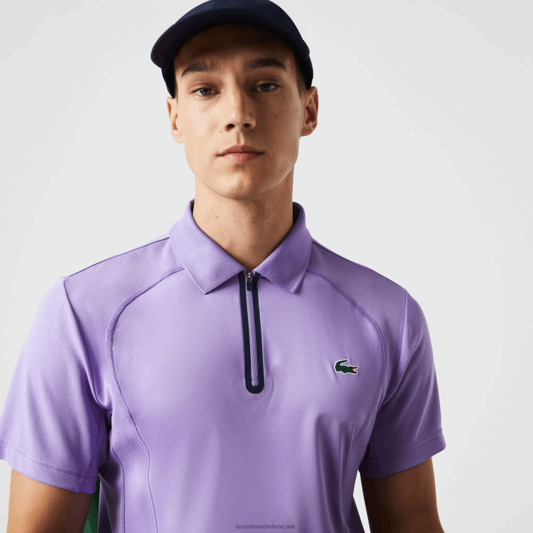 Lacoste sport thermoregulerende ultradroge piqué tennispolo 0828H869 paars marineblauw 6gp Heren