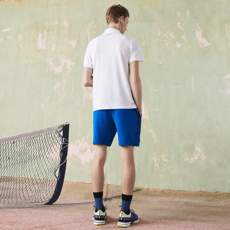 Lacoste sport ultradroge piqué tennispolo 0828H785 wit zwart blauw x87 Heren