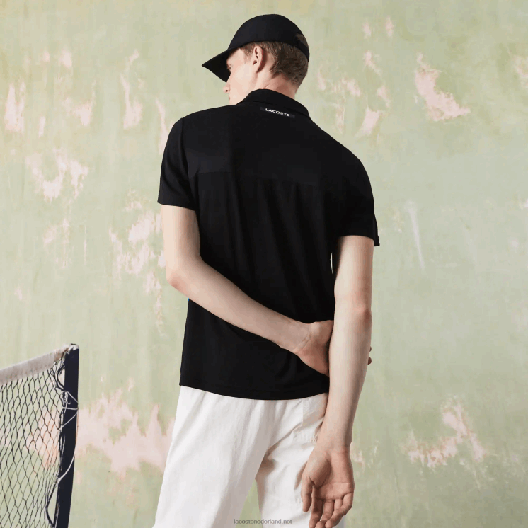 Lacoste sport ultradroge piqué tennispolo 0828H786 zwart blauw wit 7ke Heren