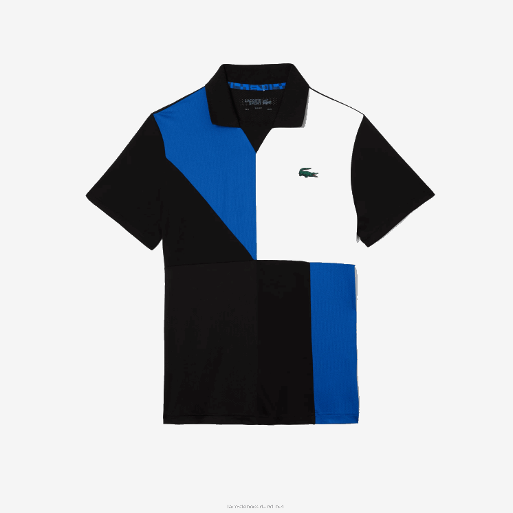 Lacoste sport ultradroge piqué tennispolo 0828H786 zwart blauw wit 7ke Heren