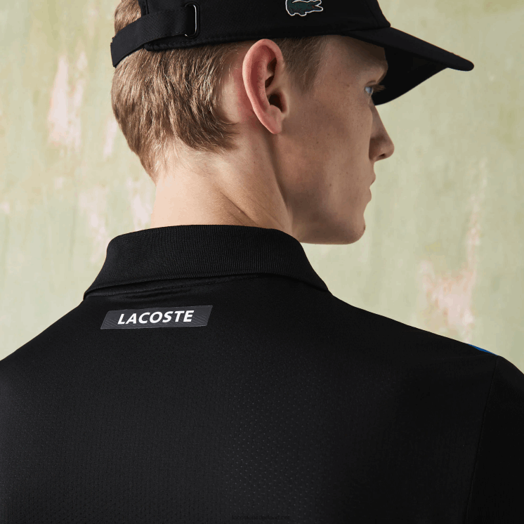 Lacoste sport ultradroge piqué tennispolo 0828H786 zwart blauw wit 7ke Heren
