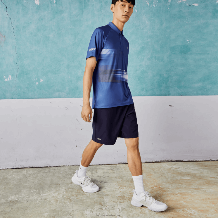 Lacoste sport x novak djokovic lichte stretchshort 0828H1532 blauw 78x Heren