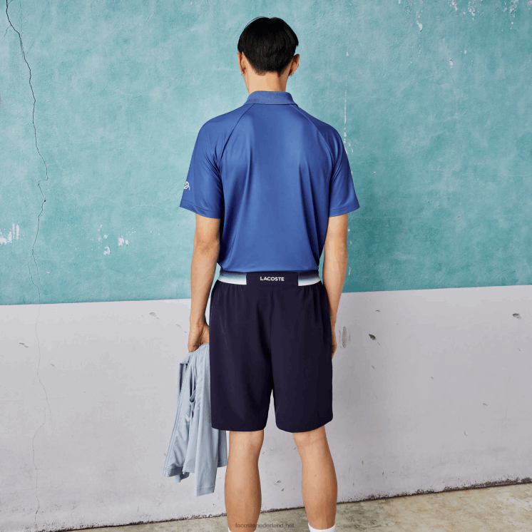 Lacoste sport x novak djokovic lichte stretchshort 0828H1532 blauw 78x Heren