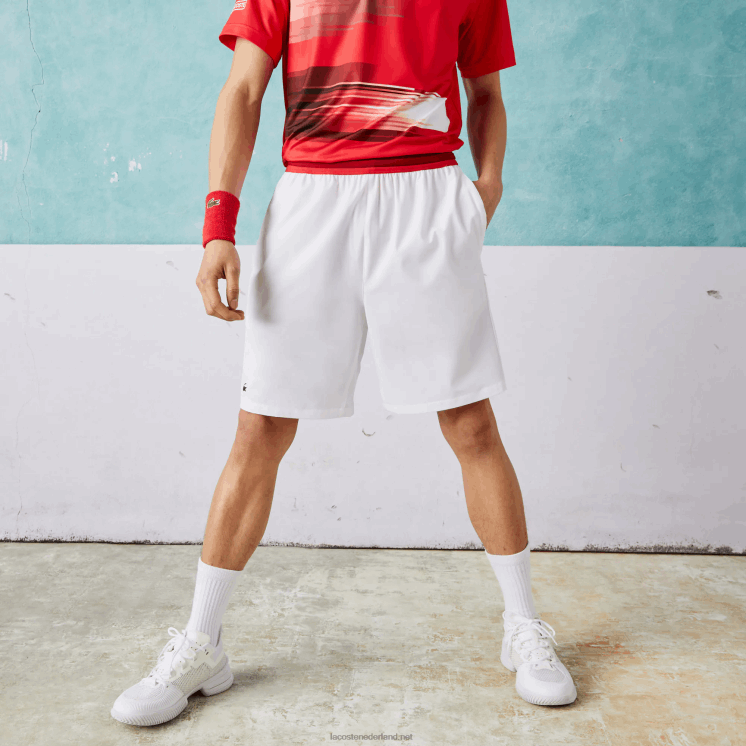Lacoste sport x novak djokovic lichte stretchshort 0828H1533 wit 001 Heren