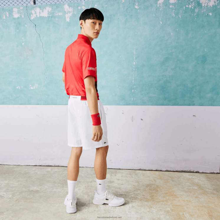 Lacoste sport x novak djokovic lichte stretchshort 0828H1533 wit 001 Heren