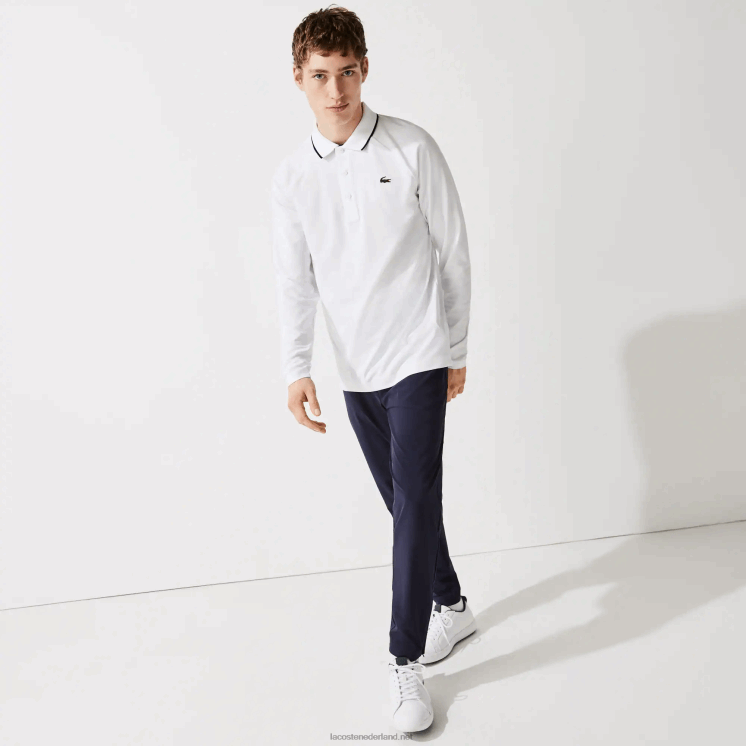 Lacoste sportieve ademende golfpolo 0828H847 wit marineblauw 522 Heren