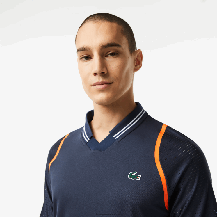 Lacoste tennis x daniil medvedev polo 0828H235 blauwe kxe Heren