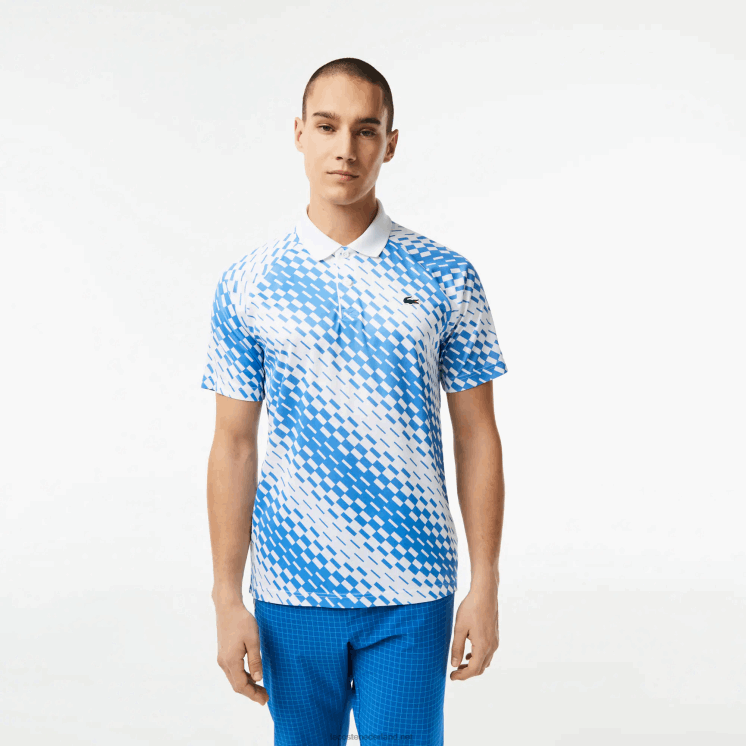 Lacoste tennis x novak djokovic fan versie polo 0828H109 wit blauw ga7 Heren