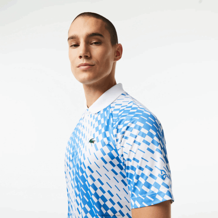 Lacoste tennis x novak djokovic fan versie polo 0828H109 wit blauw ga7 Heren