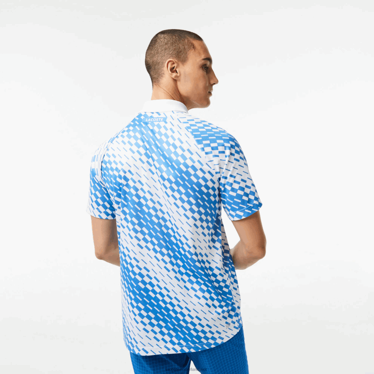 Lacoste tennis x novak djokovic fan versie polo 0828H109 wit blauw ga7 Heren