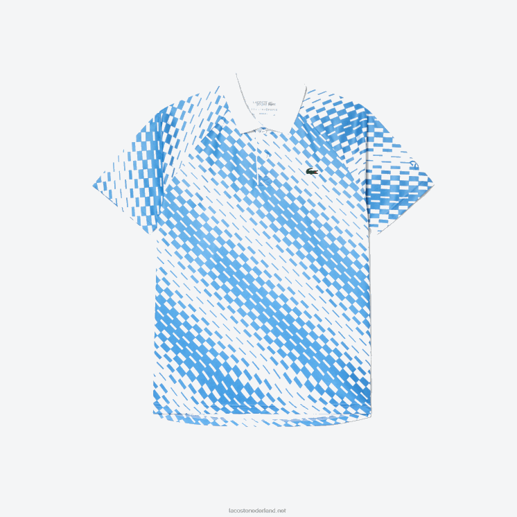 Lacoste tennis x novak djokovic fan versie polo 0828H109 wit blauw ga7 Heren