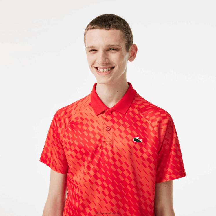 Lacoste tennis x novak djokovic fan versie polo 0828H110 rood oranje wi9 Heren