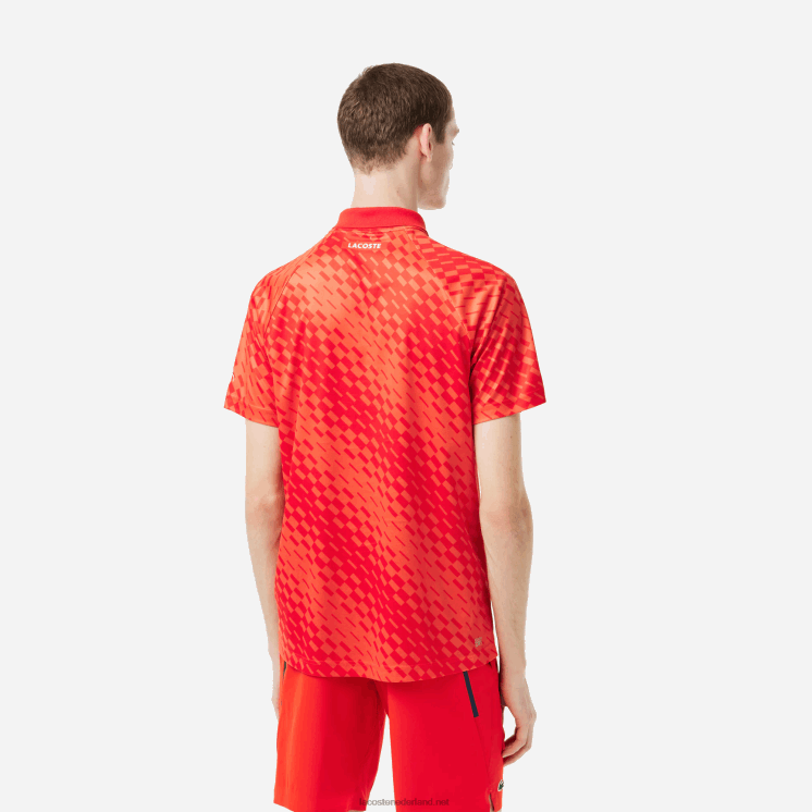 Lacoste tennis x novak djokovic fan versie polo 0828H110 rood oranje wi9 Heren