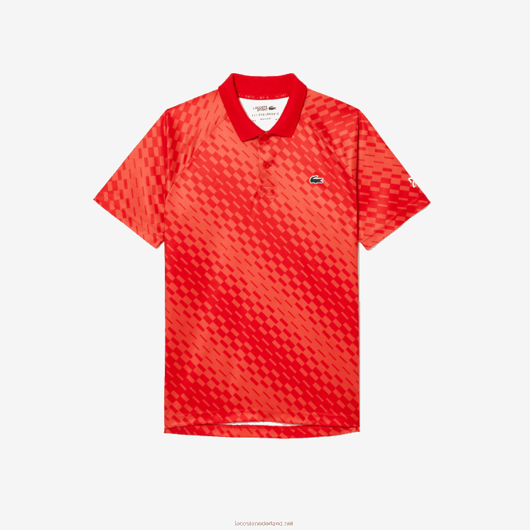 Lacoste tennis x novak djokovic fan versie polo 0828H110 rood oranje wi9 Heren