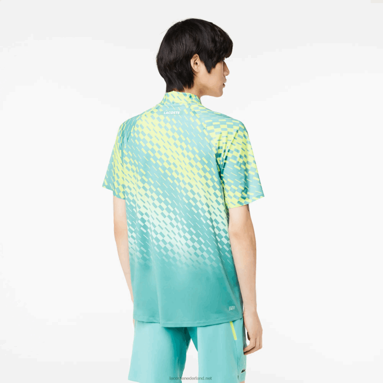 Lacoste tennis x novak djokovic player versie polo 0828H44 geel lichtgroen vri Heren