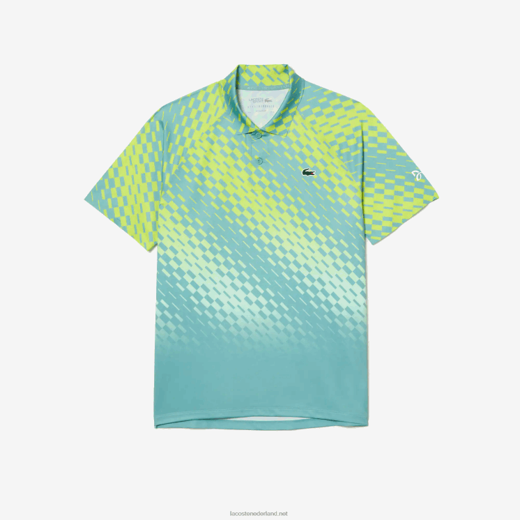 Lacoste tennis x novak djokovic player versie polo 0828H44 geel lichtgroen vri Heren
