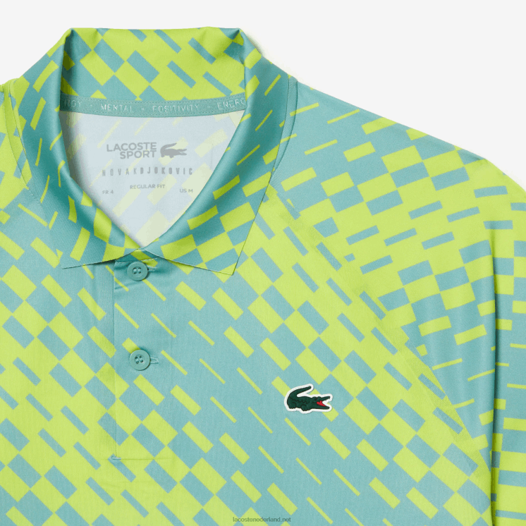 Lacoste tennis x novak djokovic player versie polo 0828H44 geel lichtgroen vri Heren